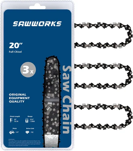Miniatura 36 de Paquete de 3 cadenas de motosierra de 18 pulgadas, paso de 0.325", calibre de 0.058", 72 eslabones de transmisión para X-Cut S35G Husqvarna 543XP