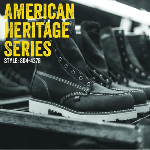Miniatura 6 de Thorogood American Heritage - Botas de trabajo con punta de acero de 8 pulgadas para hombre, cuero de grano completo con puntera de mocasín, suela