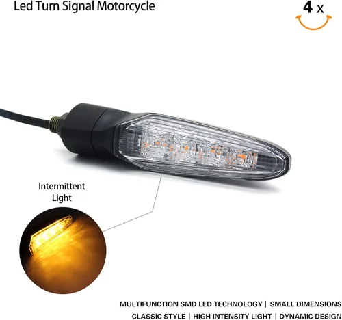 Miniatura 2 de Universal DC 12V E-Mark certificado impermeable duradero resistente a los rayos UV LED señales de giro 4 piezas lente transparente para motocicleta