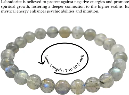 Miniatura 176 de Amazing Gemstone Crystal Bracelet for Women Men's Gifts - Protection Healing Crystal Bracelet - 8mm Gemstone Beaded Stretchable Bracelet Pulseras