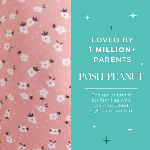 Miniatura 30 de Posh Peanut Pijamas para niñas, suaves, de viscosa de bambú para niños, pijamas a juego de manga larga para niñas