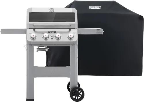 Miniatura 10 de Monument Grills Mesa400MF Mesa400MF - Parrilla de gas propano líquido de 4 quemadores, parrilla de acero inoxidable plateado para patio al aire