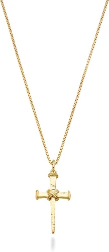 Miniatura 3 de Miabella 925 Sterling Silver Italian Rope Wrap Nail Cross Pendant Necklace Box Chain, Rhodium or 18K Yellow Gold Over Silver Made in Italy