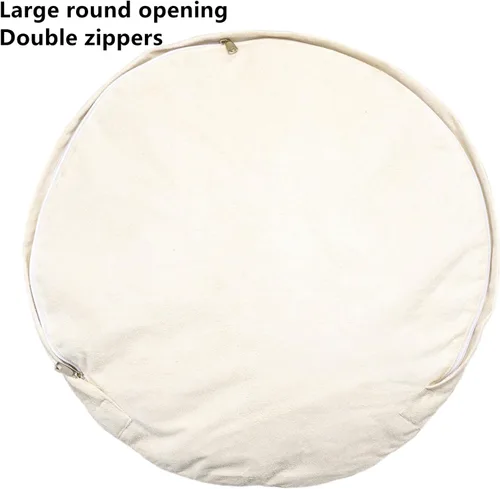 Miniatura 7 de Asuprui Puf Otomano Sin Relleno Reposapiés Otomano 20x12 Pulgadas Puf de Piso Redondo Piso Silla Bean Bag Sin Relleno Reposapiés con Almacenamiento