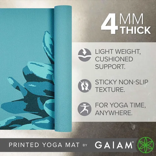 Miniatura 2 de Gaiam - Tapete de yoga con estampado, antideslizante para ejercicio y fitness para todo tipo de yoga, pilates y ejercicios en el suelo Vibrante
