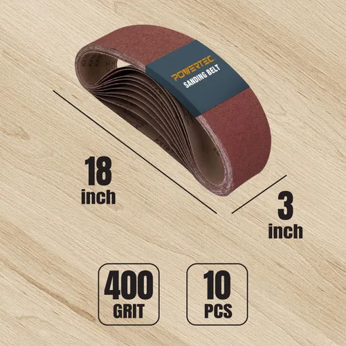 Miniatura 2 de POWERTEC Sanding Belts, Aluminum Oxide Belt Sander Sanding Belt for Portable Belt Sander, Woodworking, Metal Polishin