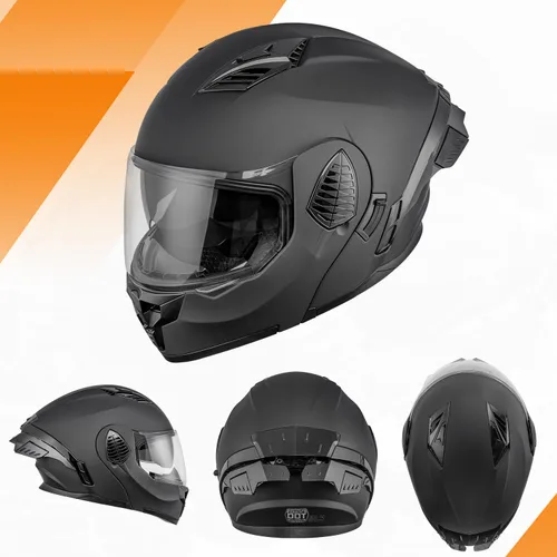 Miniatura 6 de OUMURS Cascos modulares de motocicleta de cara completa abatible, casco de motocicleta para bicicleta de calle, unisex, modelo 167 para adultos
