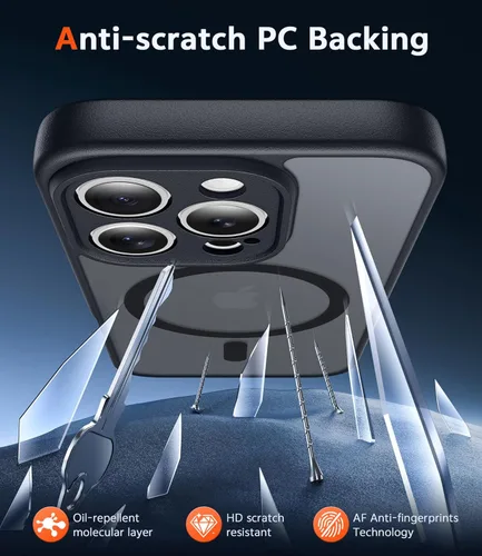 Miniatura 1753 de FNTCASE Funda para iPhone 13 Pro-Max: Fundas magnéticas transparentes compatibles con Magsafe Slim anti amarillamiento protección contra caídas