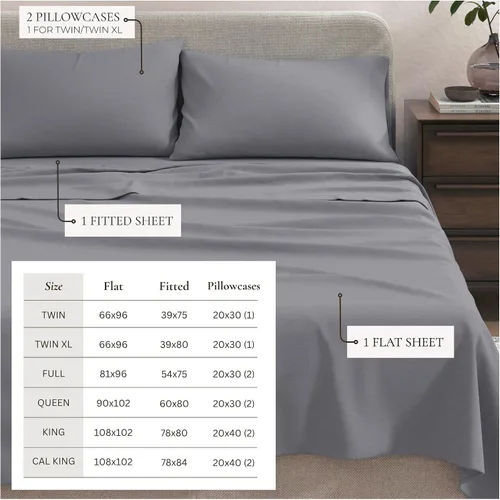 Miniatura 3 de Great Bay Home Juego de Sábanas de Punto de Jersey de Algodón Tamaño Twin - Ultra Suaves, Elásticas, Jaspeadas Melange Gris Oscuro - Juego Acogedor