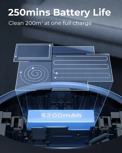 Miniatura 8 de Laresar Clean Combo de aspiradora y trapeador robot, aspiradora robótica de 3500 Pa con estación de vaciado automático de 3.5 L, 250 minutos
