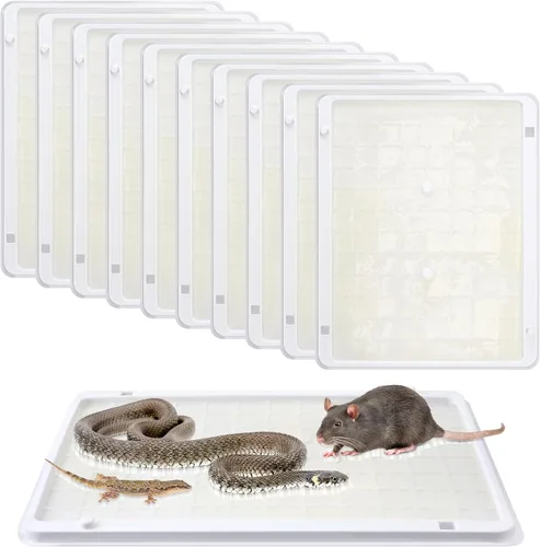 Miniatura 10 de Qualirey - Paquete de 8 trampas grandes de pegamento para ratas y ratones, 11.8 X 9.84 pulgadas, trampas grandes y resistentes para ratones