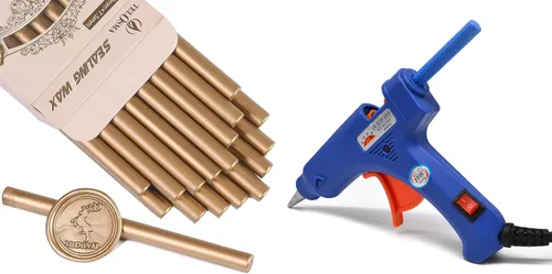 Varillas de cera de bronce antiguo y pistola de fusión de cera compatible