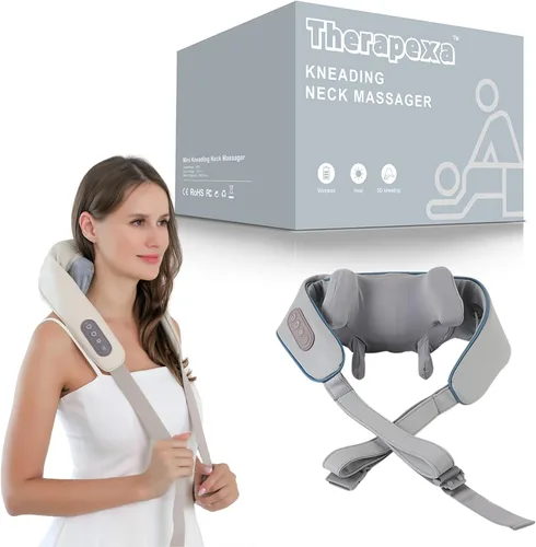 Miniatura 8 de Therapexa - Masajeador de cuello y hombros, masajeador de espalda para aliviar el dolor de tejido profundo, masajeador para dolor de cuello y Beige