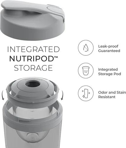 Miniatura 5 de Promixx PRO Shaker Bottle New Edition - Recargable, potente para batidos de proteínas suaves, incluye almacenamiento de suplementos, sin BPA, taza