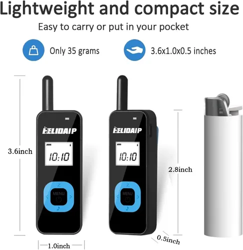 Miniatura 2 de T-M1 Super Mini Walkie Talkie para Adultos con Auriculares Pantalla LCD 3 Inches 35g Light Portable Two Way Radios for Restaurant Retail Workplace
