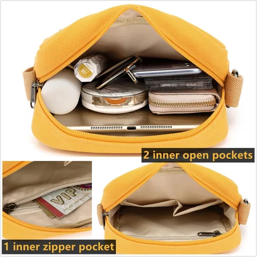 Miniatura 4 de Leaper - Juego de estuche y cartera bandolera de lona para niñas y mujeres
