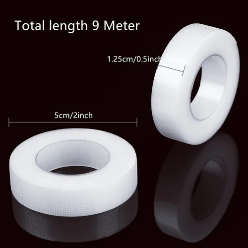Miniatura 2 de 10 rollos de cinta médica de microporos de polietileno para extensiones individuales de pestañas, cinta debajo de los ojos para extensiones