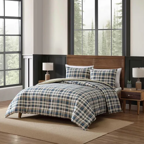 Miniatura 3 de Eddie Bauer - Juego de edredón tamaño Queen, ropa de cama reversible de algodón con fundas a juego, decoración del hogar para todas las estaciones