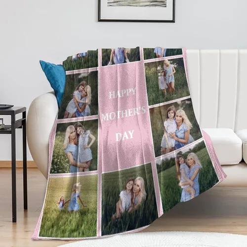 Miniatura 8 de Manta personalizada con texto fotográfico, manta con imagen para bebé, madre, padre, adultos, amigos, amantes, perros, mascotas, manta de franela