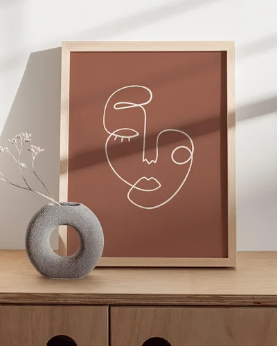 Miniatura 5 de HAUS AND HUES Arte de pared de línea de dibujo de mujer, arte de pared de figura femenina, dibujos de silueta, ilustraciones de líneas, arte de Cara