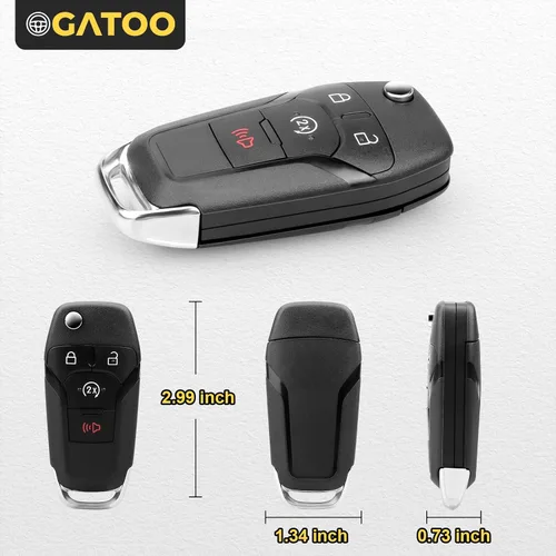 Miniatura 5 de Llavero Flip Key Compatible con 2015 2017 2016 2017 2018 2019 2020 Ford F150 F250 F350 F450 F550 Super Duty Ranger XLT Raptor, Control Remoto