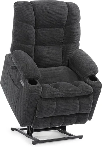Miniatura 9 de EONIX Silla reclinable ancha para ancianos, silla elevadora de gran tamaño resistente de 400 libras con calor y masaje, reclinable elevador