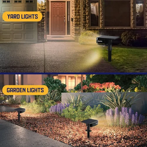 Miniatura 7 de Kyosho Luces solares para exteriores impermeables IP67, 38 luces LED solares para exteriores, foco de paisaje 2 en 1 con 3 modos para césped, Cálido