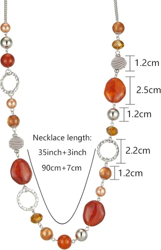 Miniatura 6 de Pearl & Club - Collar largo con cuentas para mujer