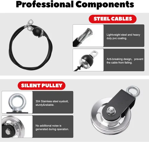 Miniatura 3 de Fitness LAT y sistema de polea de elevación, polea de cable de peso mejorada, accesorios de máquina de extracción LAT para gimnasio en casa,
