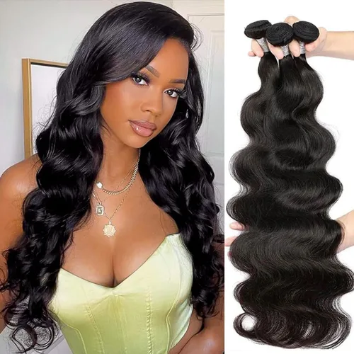Miniatura 16 de Paquetes de pelo lacio brasileño, cabello humano virgen 100% sin procesar, color negro natural, 4 paquetes, 12, 14, 16 y 18 pulgadas