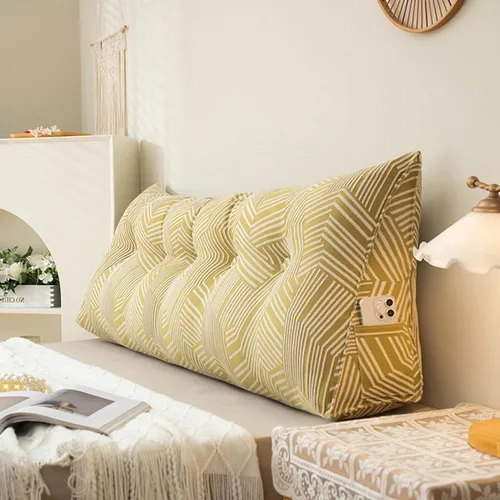 Miniatura 9 de Cojín triangular para mesita de noche, gran cabecero triangular con cuña para reposo en cama, almohada de lectura, respaldo y soporte de Azul
