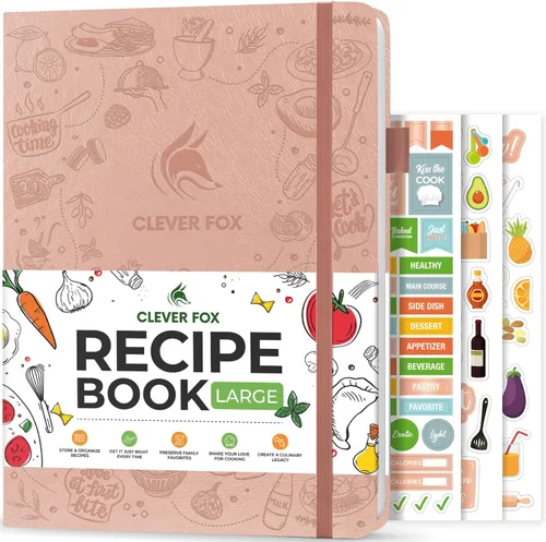 Miniatura 15 de Clever Fox Libro de recetas - Libro de cocina familiar en blanco - Diario de cocina vacío - Organizador de cuadernos para escribir recetas - Turquesa