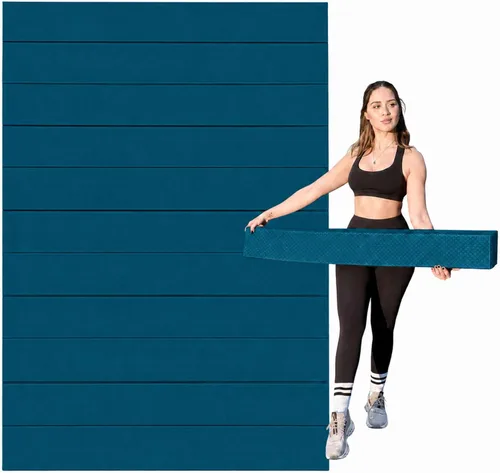 Foldable Large Yoga Mat: Extra 6mm & 8mm Thick Workout Mat for Home Gym and Travel - Anti-Slip Folding Exercise Mat for Yoga, Pilates, and More