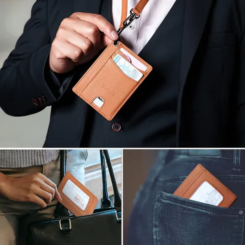 Miniatura 4 de Silm Leather Wallet for Men RFID Blocking Bifold Larger Capacity with (12+6) Slots Credit Card Holder with Gift Box