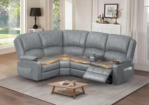 Miniatura 9 de Yolsali Sofá reclinable, sofá reclinable manual de 3 plazas con cojín de 2 niveles, sofás reclinables para sala de estar con consola removible