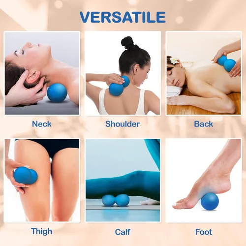 Miniatura 3 de Bola de masaje de cacahuete – Bola de masaje de lacrosse doble y bola de movilidad para terapia física – Herramienta de masaje de tejido profundo