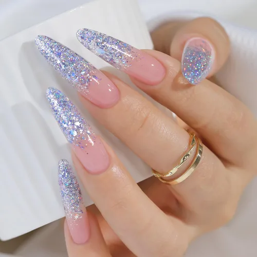 Miniatura 48 de Double Rhythm Esmalte de gel con purpurina de nieve de 0.5 fl oz, color holográfico reflectante para arte de uñas, salón de manicura y bricolaje