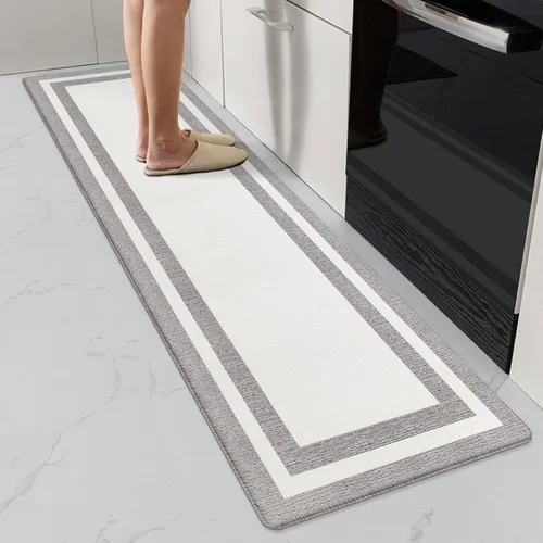 Miniatura 22 de Tapetes antifatiga para suelo de cocina, tapetes acolchados antifatiga de cocina de 17.3 x 27.5 pulgadas, impermeables, antideslizantes, de pie