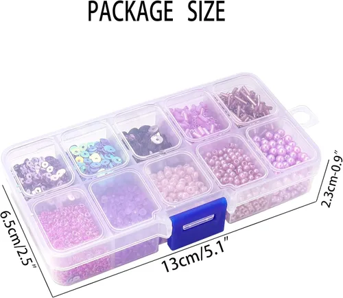 Miniatura 6 de Cuentas surtidas para la fabricación de joyas, cuentas de tubo de cristal para corneta, lentejuelas sueltas, varios tamaños para manualidades