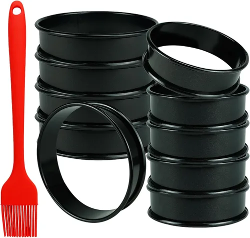 Miniatura 7 de 20 paquetes de anillos para tartas de 3.15 + 2 pulgadas perforados, anillos para tartas de acero inoxidable, anillos redondos para tartas de mousse