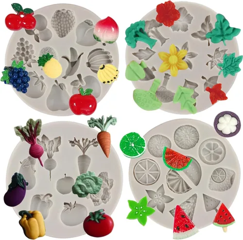 Miniatura 10 de Sijiangmold Moldes de silicona de fresa 3D - Moldes para fondant de flores de fresa - Juego de 4