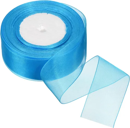 Miniatura 16 de PATIKIL Cinta de organza transparente de 1-37/64 pulgadas, 50 yardas, 1 rollo de tela decorativa de gasa para envolver regalos, manualidades, ramo