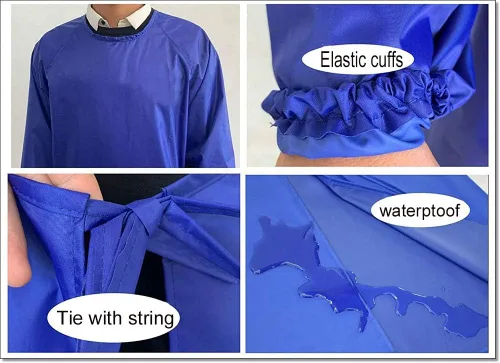 Miniatura 3 de Delantales impermeables con mangas largas, delantales resistentes a los químicos para hombres MD008Azul