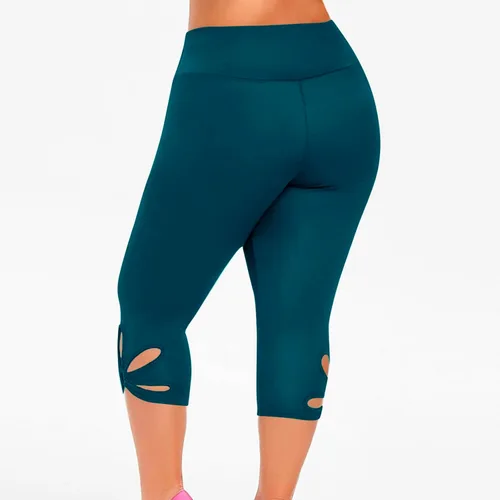 Miniatura 84 de Pantalones capri para mujer, estilo casual, de verano, elásticos, de cintura alta, pantalones de yoga, ajuste atlético, pantalones deportivos