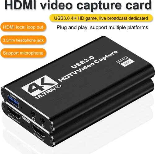 Miniatura 3 de dobestyou Tarjeta de Captura 4K para Transmisión, Grabación y Juegos – Dispositivo de Captura de Video HDMI con USB 3.0, 1080p 60fps, Sin Latencia