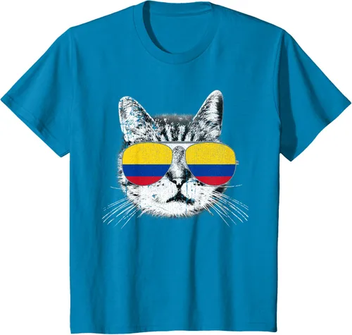 Miniatura 55 de Camisa de bandera de Colombia, orgullo colombiano, gato, hombres, mujeres, niños, camiseta de regalo