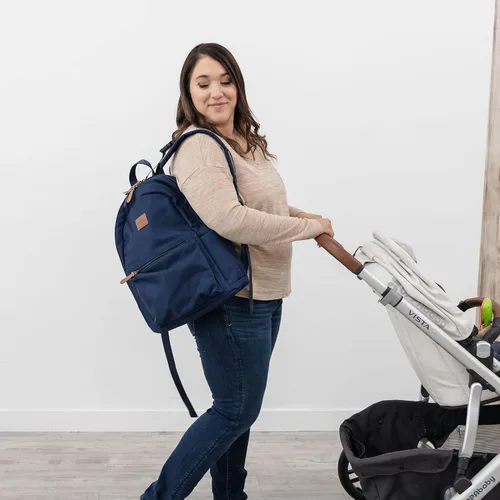 Miniatura 4 de Natemia Mochila para pañales – Bolsa de pañales para bebé resistente al agua con bolsillos, correas para cochecito y cambiador portátil, Gris Gris