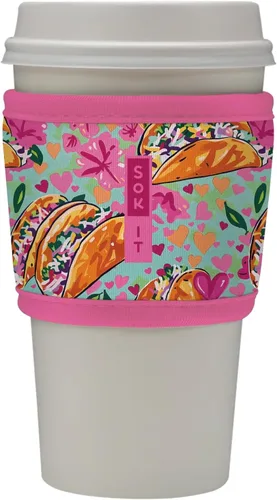 Miniatura 163 de Sok It HotSok Coffee & Tea - Funda de neopreno con aislamiento reutilizable (floral abstracto)