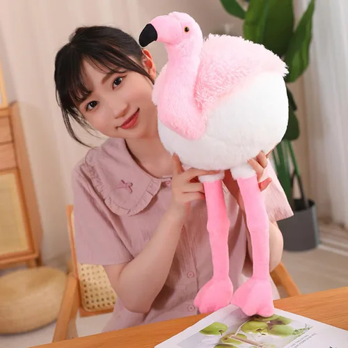 Miniatura 2 de Peluche redondo suave de flamenco gordo para decoración del hogar, almohada de flamenco de peluche, regalo para niños o amantes (rosa, 19.7 pulgadas)