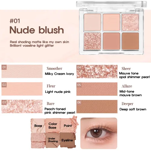 Miniatura 2 de BBIA Paleta de ojos lista para usar, paleta de sombras de ojos definitiva mezclable y construible, textura suave, acabado brillante, hermosas